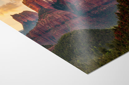 Cathedral Rock, Moody Sedona Arizona Desert Picture Nature Photo Relaxation Artwork for Meditation, Office, and House Decor