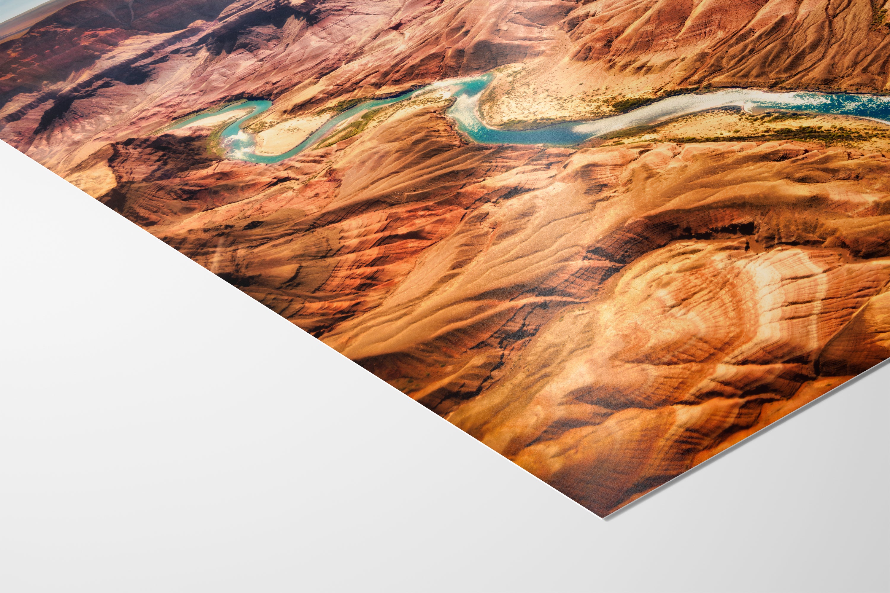 Grand Canyon National Park, Arizona Desert Picture Nature Photo with Colorado River, Bohemian Style Relaxation Artwork for Meditation, Office & House Decor