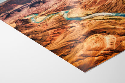 Grand Canyon National Park, Arizona Desert Picture Nature Photo with Colorado River, Bohemian Style Relaxation Artwork for Meditation, Office & House Decor