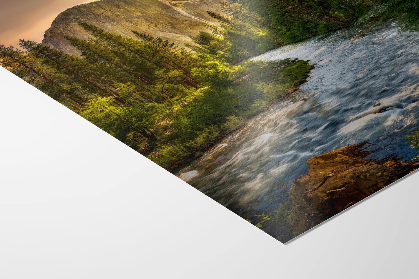 El Capitan Yosemite National Park Nature Photo with Merced River, Granite Mountain Picture Relaxation Artwork for Meditation, Dorm, Office, or House Decor