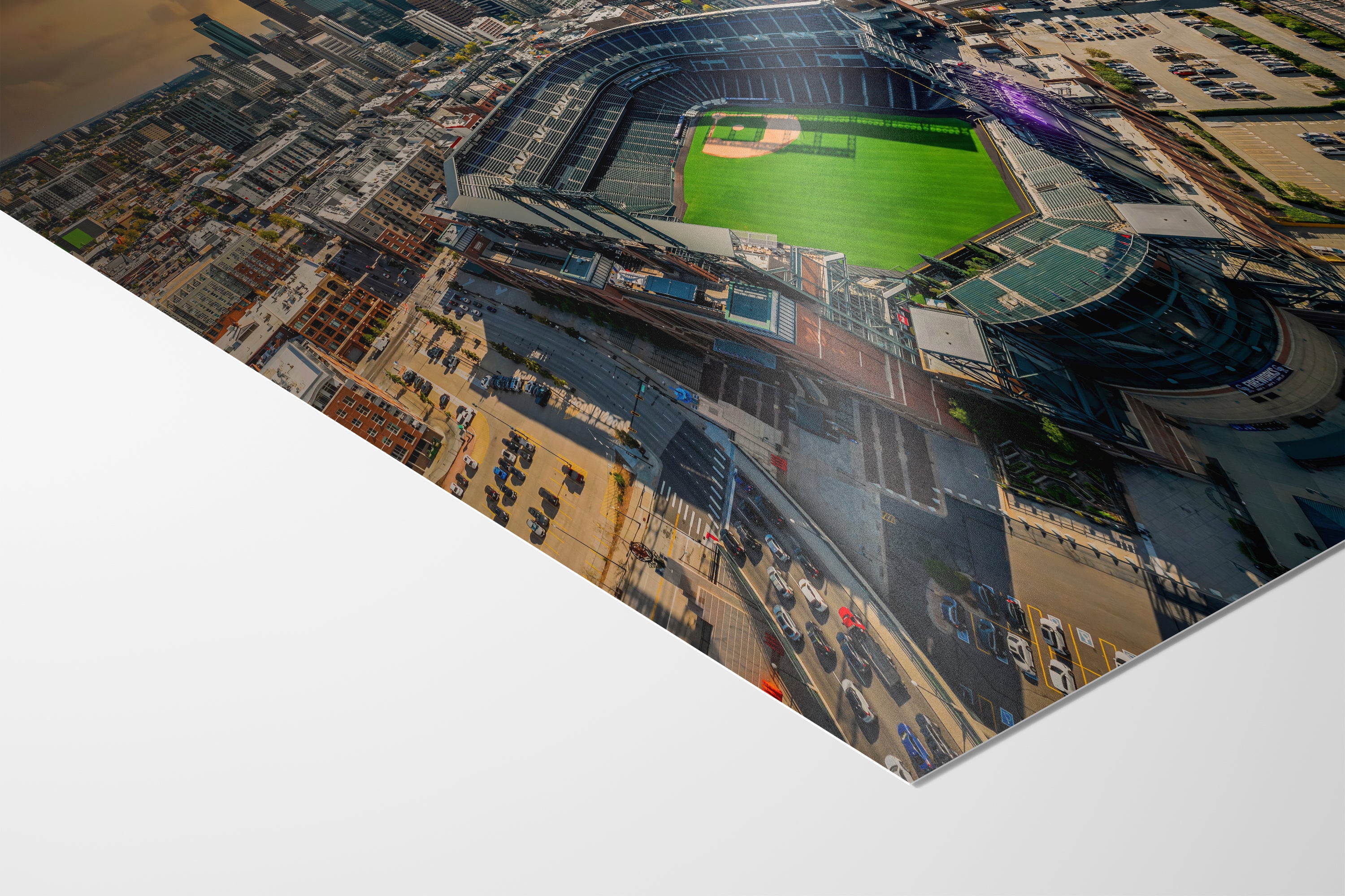 Colorado Rockies Baseball Stadium, Coors Field Denver Colorado Skyline Print for Man Cave Decor & Sports Fans