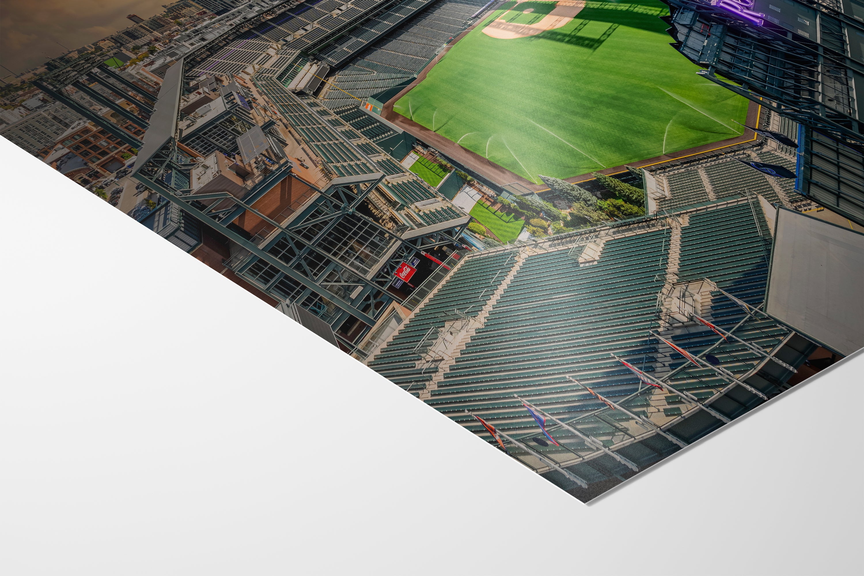 Colorado Rockies Baseball Stadium Wall Art | Coors Field Denver Colorado Skyline Print for Man Cave Decor & Sports Fans