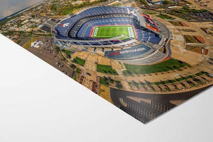 Denver Broncos Football Stadium | Mile High Stadium Denver Colorado Skyline Print | Sports Decor, Man Cave Art