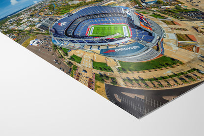 Denver Broncos Football, Mile High Stadium Denver Colorado Skyline Print Sports Decor, Man Cave Art