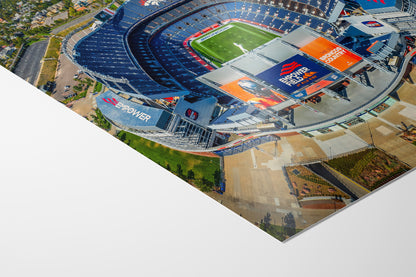 Denver Broncos Football Stadium, Mile High Stadium Denver Colorado Skyline Print, Sports Decor, Man Cave Art