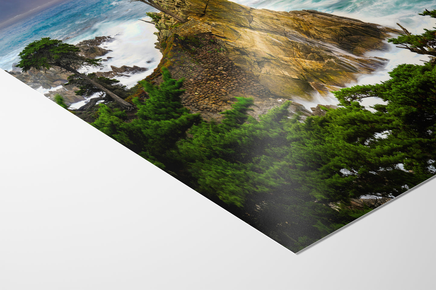 Lone Cypress Monterey Bay California Coastline Ocean Picture Nature Photo Relaxation Artwork for Meditation, Office, Dorm, House Decor