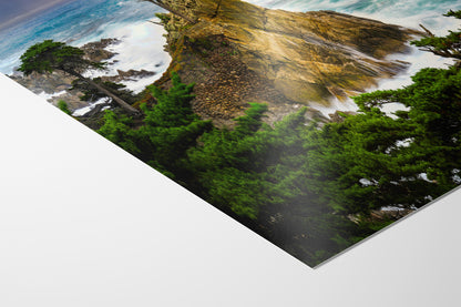 Lone Cypress Monterey Bay California Coastline Ocean Picture Nature Photo Relaxation Artwork for Meditation, Office, Dorm, House Decor