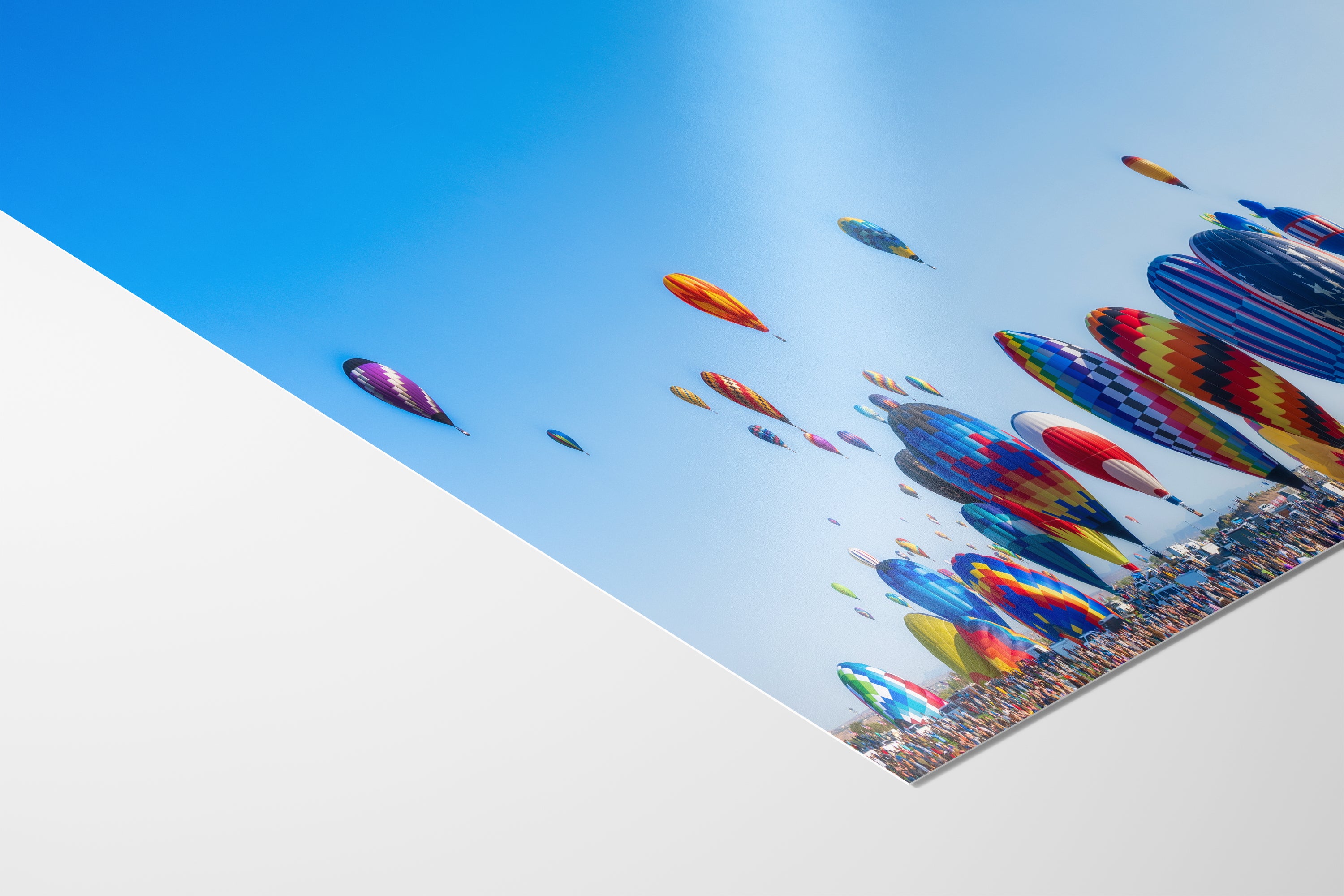 Hot Air Balloon Festival Mass Ascension Panorama Photo, Albuquerque New Mexico Balloon Fiesta Wall Art, Office, Cubicle & House Decor