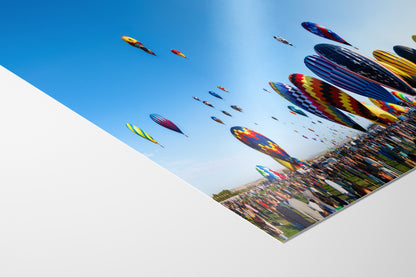 Hot Air Balloon Festival Mass Ascension Panorama Photo | Albuquerque New Mexico Balloon Fiesta Wall Art | Office, Cubicle & House Decor