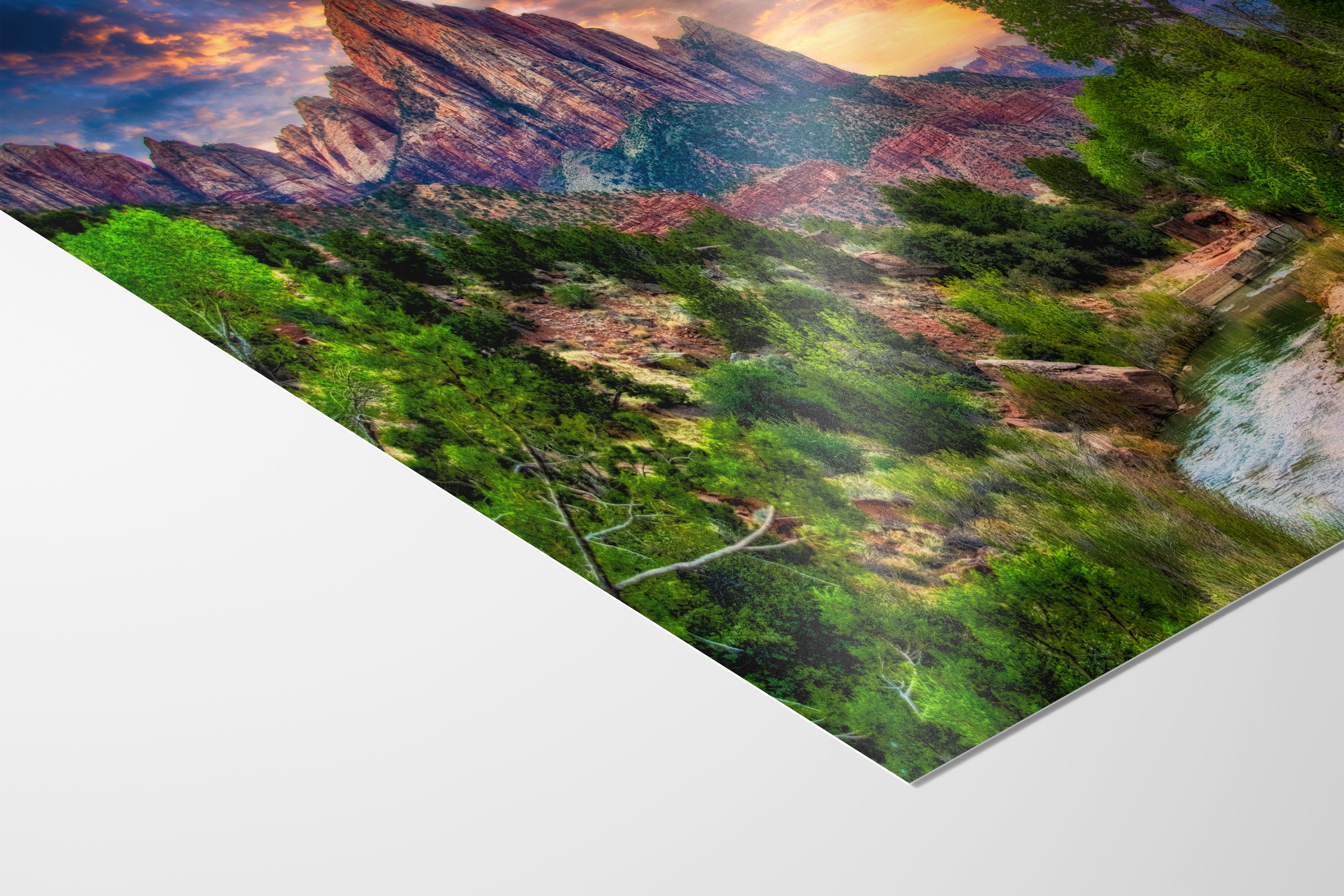 Zion National Park Art, Watchman Mountain Southwestern Desert Picture