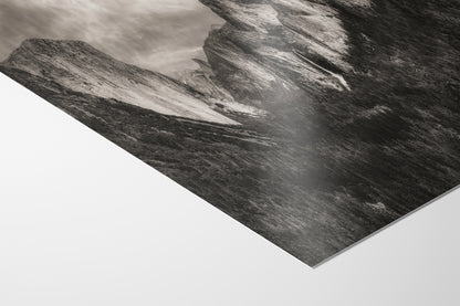 Tunnel View Yosemite National Park Mountain Picture Black and White Nature Photo Relaxation Artwork for Mediation, Office, & House Decor