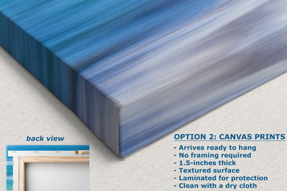 Bright Beach Waves Ocean Picture Impressionist Art Nature Photo, Relaxation Artwork for Coastal Meditation, Office, and House Decor