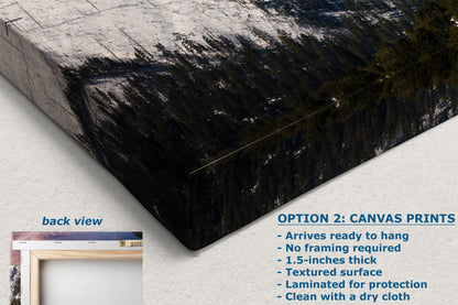 Mt Charleston Nevada Mountain Picture, Snowy Scenery Nature Photo Relaxation Artwork, Winter Landscape for Office, Dorm, Bohemian Decor