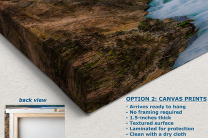 Yellowstone Falls National Park Canyon Waterfall Picture Nature Photo Relaxation Artwork Bohemian Style Wyoming Landscape, Meditation & House Decor