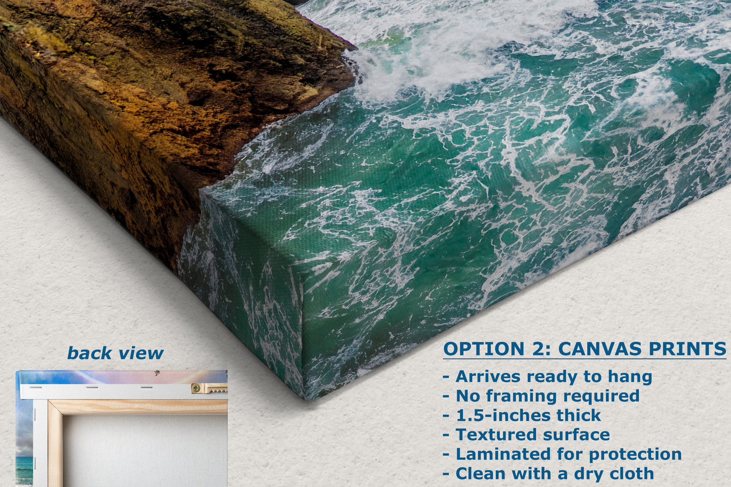 Oregon Coast Ocean Picture, Pacific Northwest Rainbow Nature Photo Relaxation Artwork for Meditation, Apartment, Office & House Decor