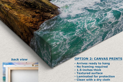 Oregon Coast Ocean Picture, Pacific Northwest Rainbow Nature Photo Relaxation Artwork for Meditation, Apartment, Office & House Decor