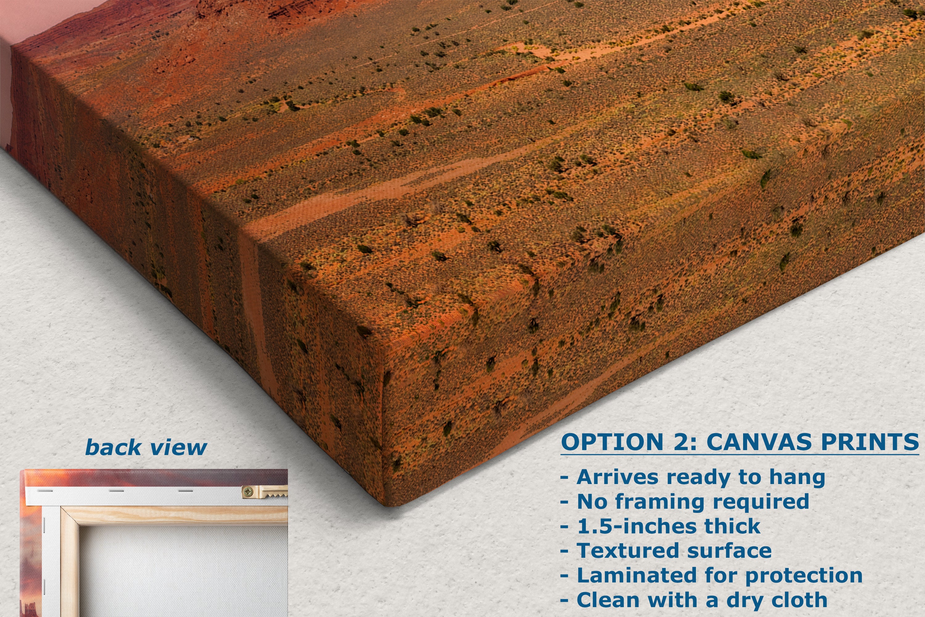 Monument Valley Arizona Desert Picture Nature Photo Panorama, Bohemian Style Relaxation Artwork for Meditation, Apartment, Office & House Decor