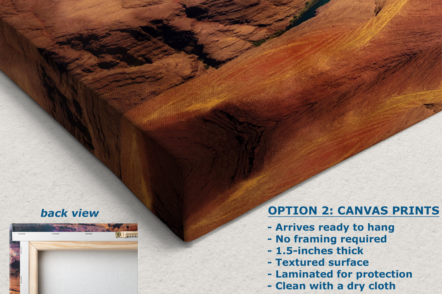 Grand Canyon National Park, Aerial Arizona Desert Picture Nature Photo, Bohemian Style Relaxation Artwork for Meditation, Apartment, Office & House Decor