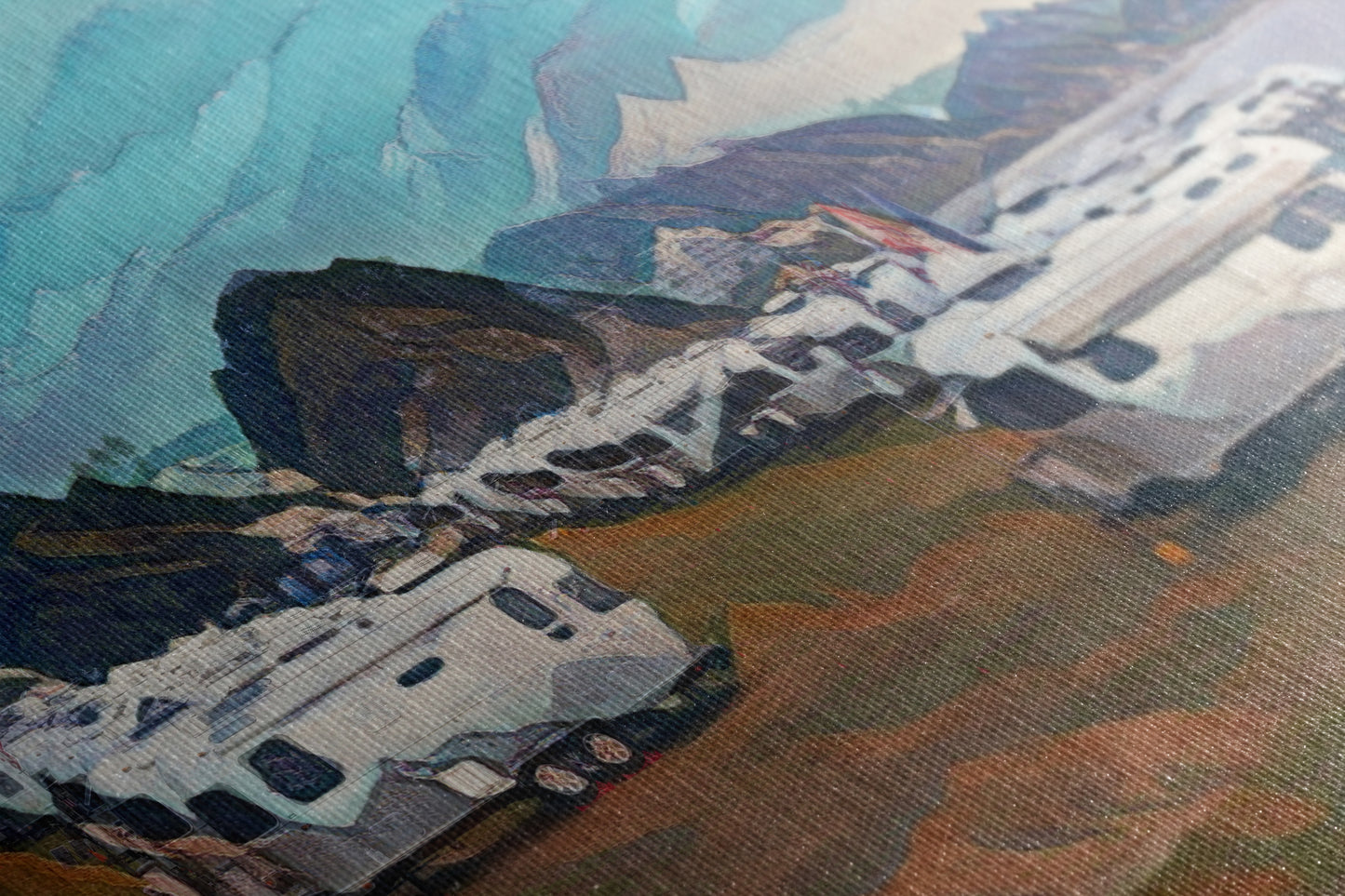 Airstream Travel Trailer with Mountainscape Camping Decoration