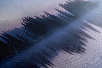 Yellowstone Lake Foggy Forest Picture, Reflection Nature Photo, Wyoming Landscape Relaxation Artwork for Meditation, Office, & House Decor