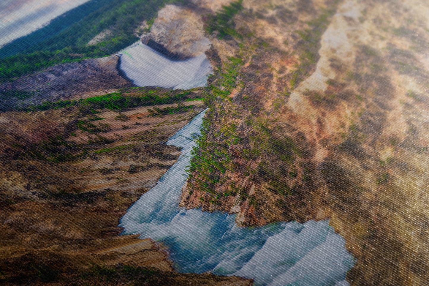Yellowstone Falls National Park Canyon Waterfall Picture Nature Photo Relaxation Artwork Bohemian Style Wyoming Landscape, Meditation & House Decor