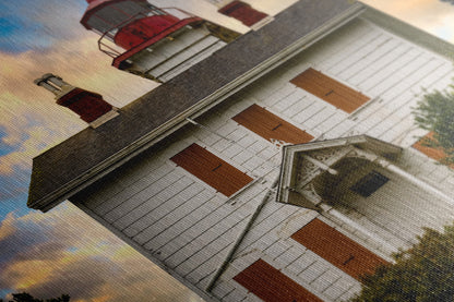 Yaquina Bay Lighthouse Picture, Oregon Coast Ocean Picture, Pacific Northwest Beach Photo Wall Art for Office and Relaxation