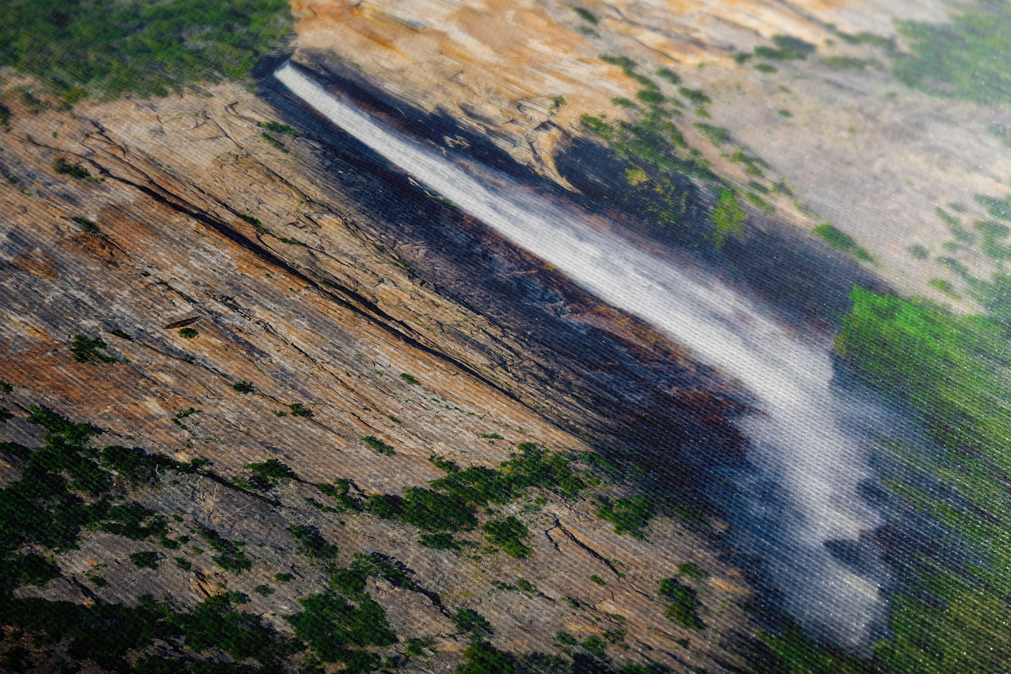 Bridalveil Falls Yosemite National Park Nature Photo Close Up, Relaxation Artwork Waterfall Picture for Meditation, Dorm Room, Office, and House Decor