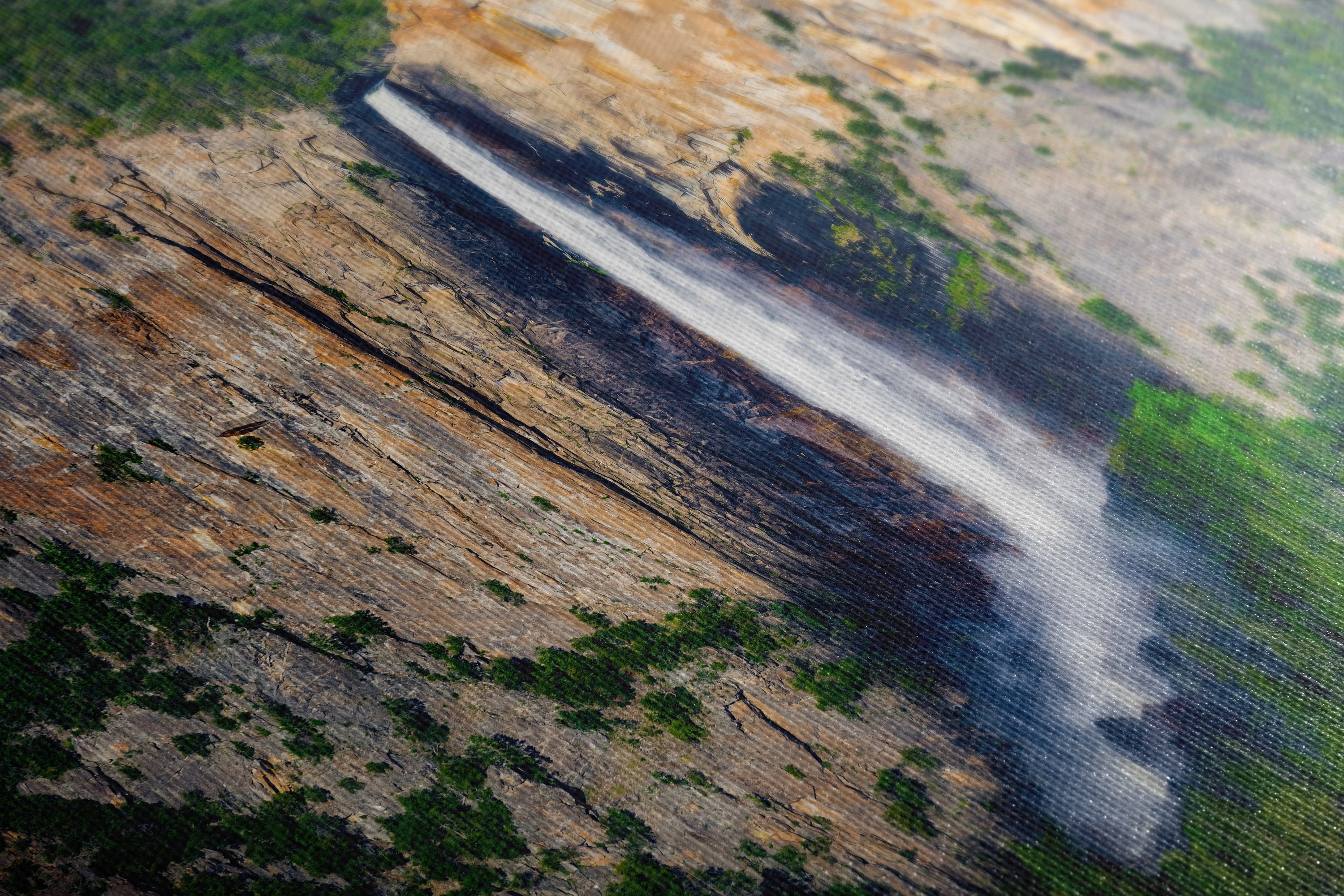 Bridalveil Falls Yosemite National Park Nature Photo Close Up, Relaxation Artwork Waterfall Picture for Meditation, Dorm Room, Office, and House Decor