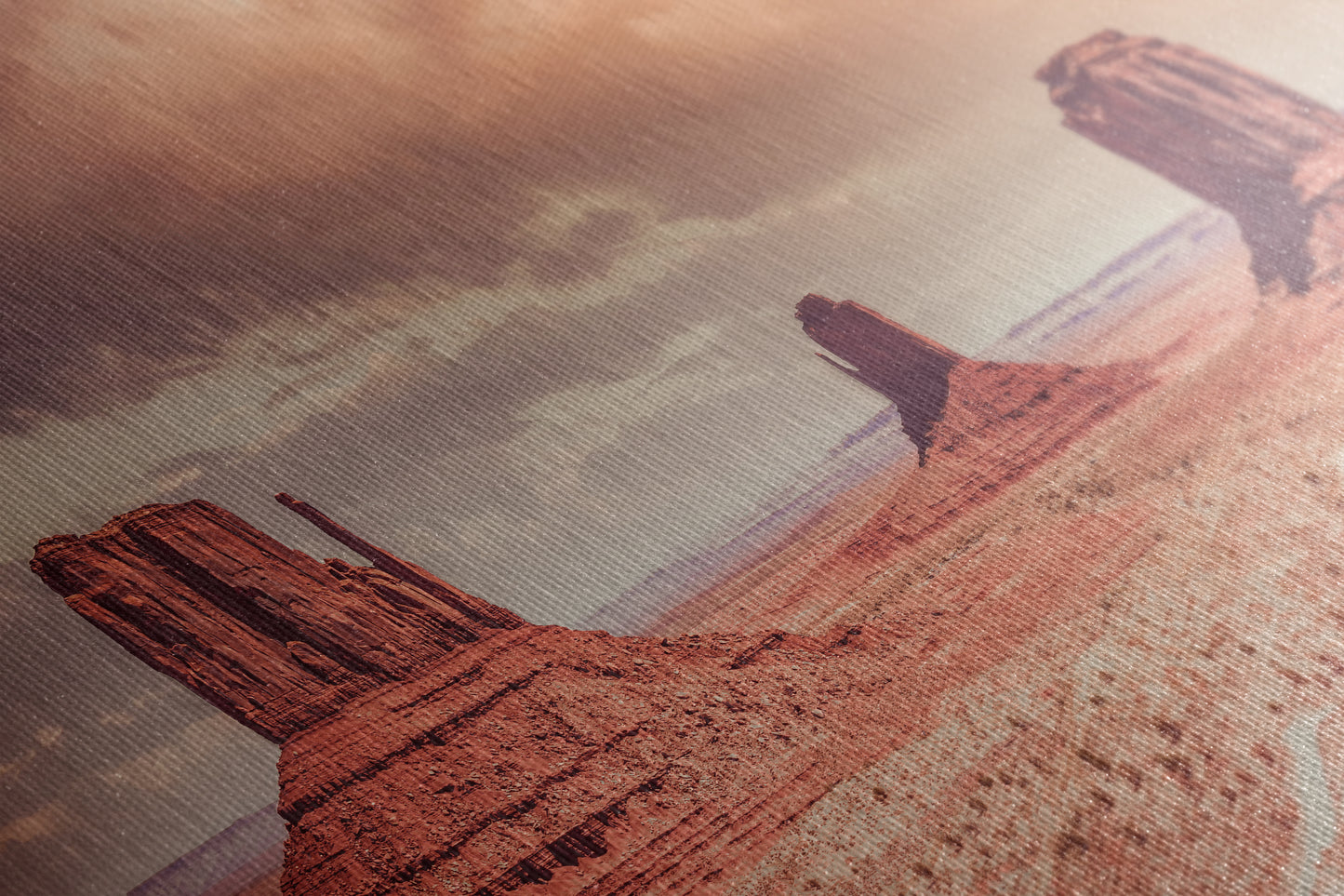 Monument Valley Panorama Arizona Desert Picture Nature Photo, Bohemian Style Relaxation Artwork for Meditation, Apartment, Office & House Decor