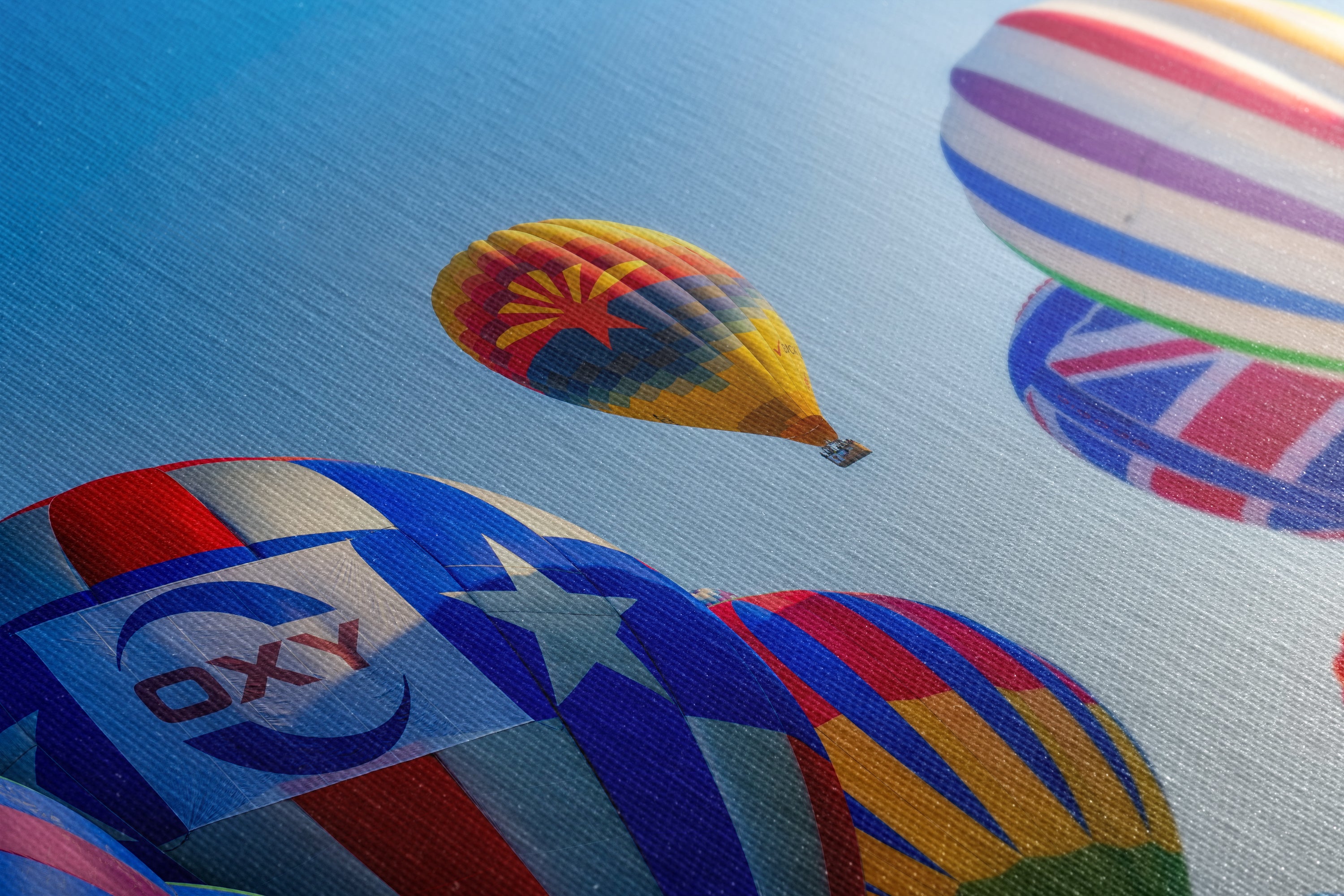Hot Air Balloon Festival Mass Ascension Arizona Flag, Albuquerque New Mexico Balloon Fiesta Wall Art | Office, Cubicle & House Decor