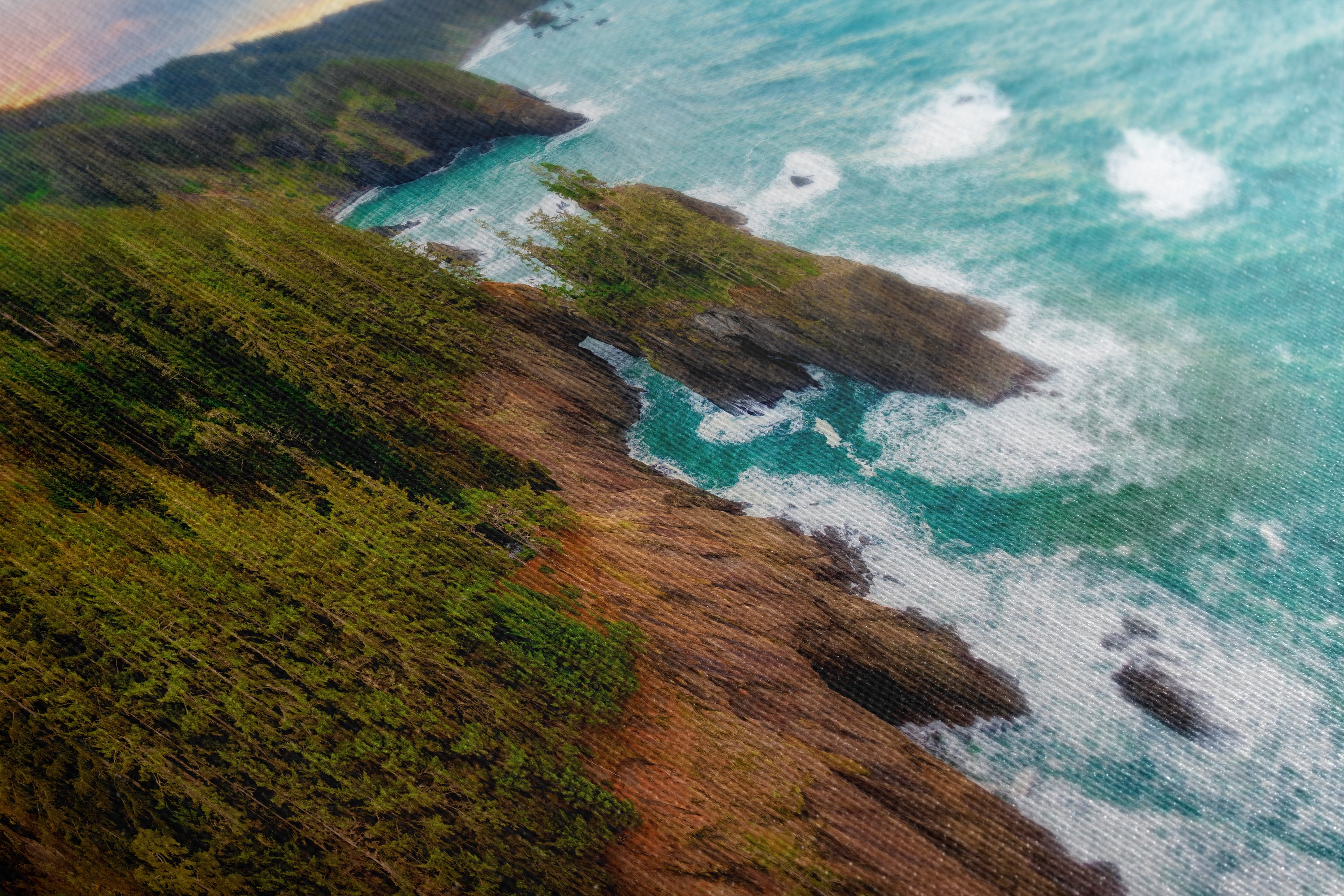 Oregon Coast Ocean Picture, Pacific Northwest Nature Photo Panorama Relaxation Artwork for Meditation, Apartment, Office & House Decor