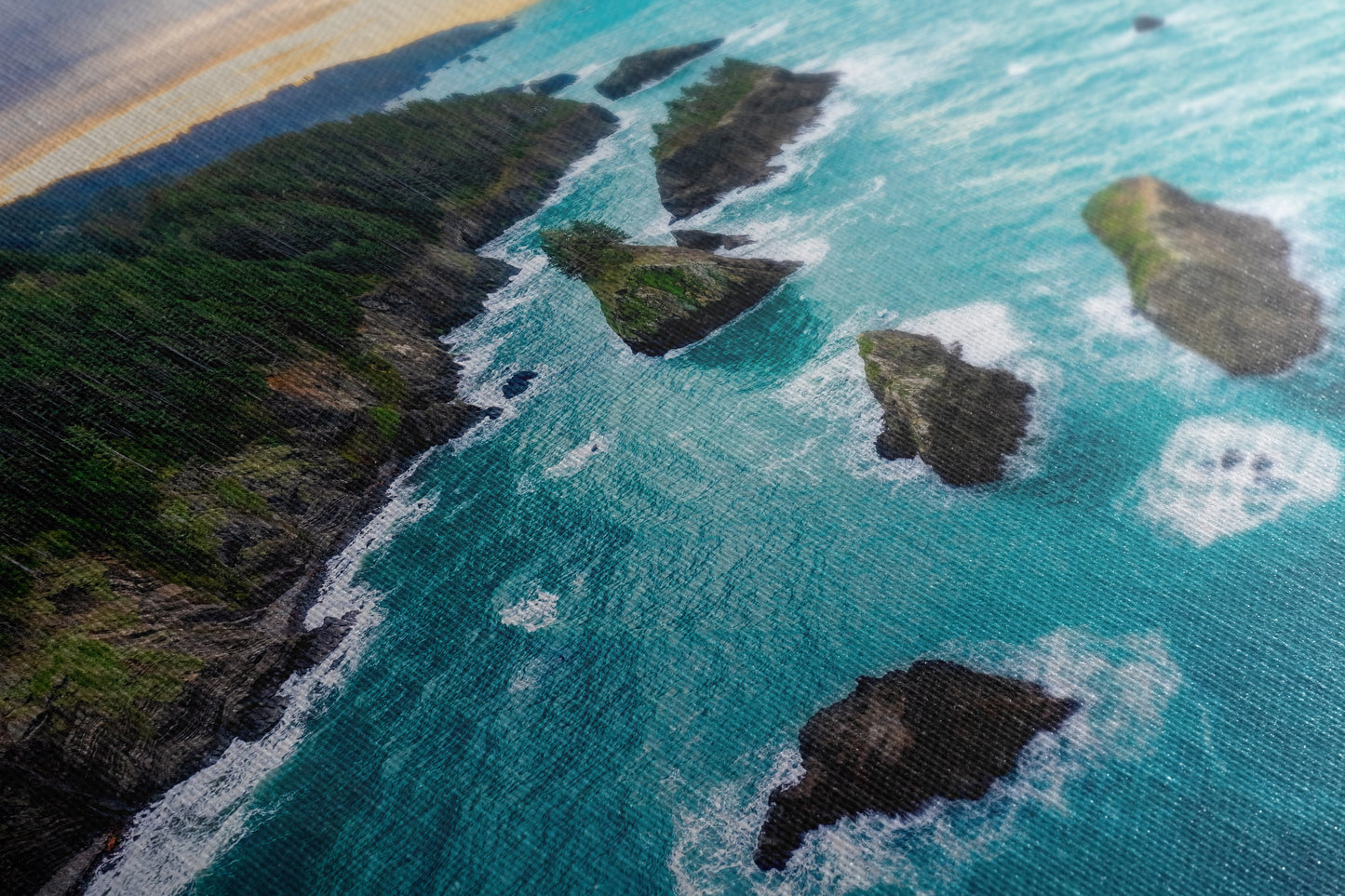 Aerial Oregon Coast Ocean Picture Sunrise, Pacific Northwest Nature Photo