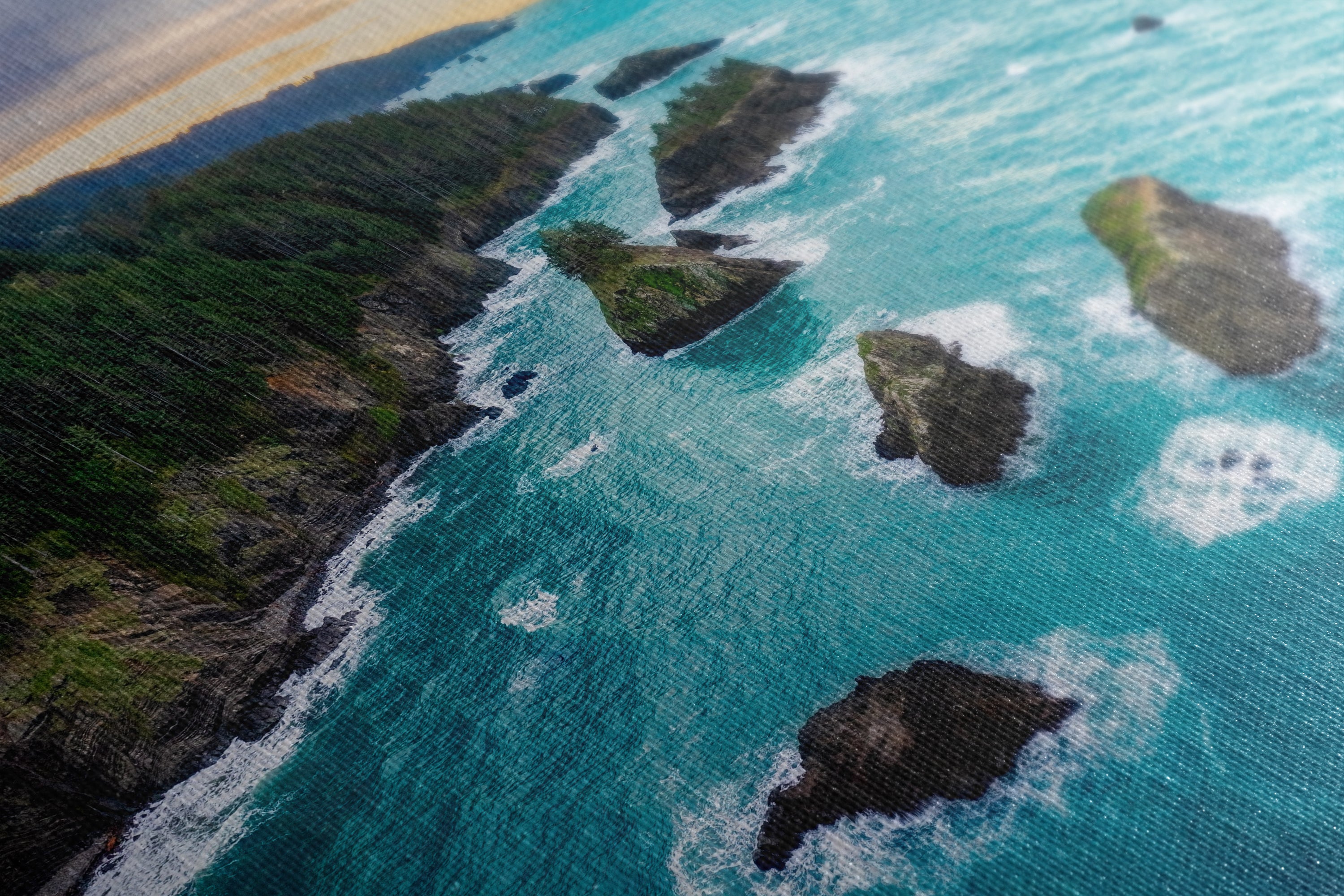 Aerial Oregon Coast Ocean Picture Sunrise, Pacific Northwest Nature Photo