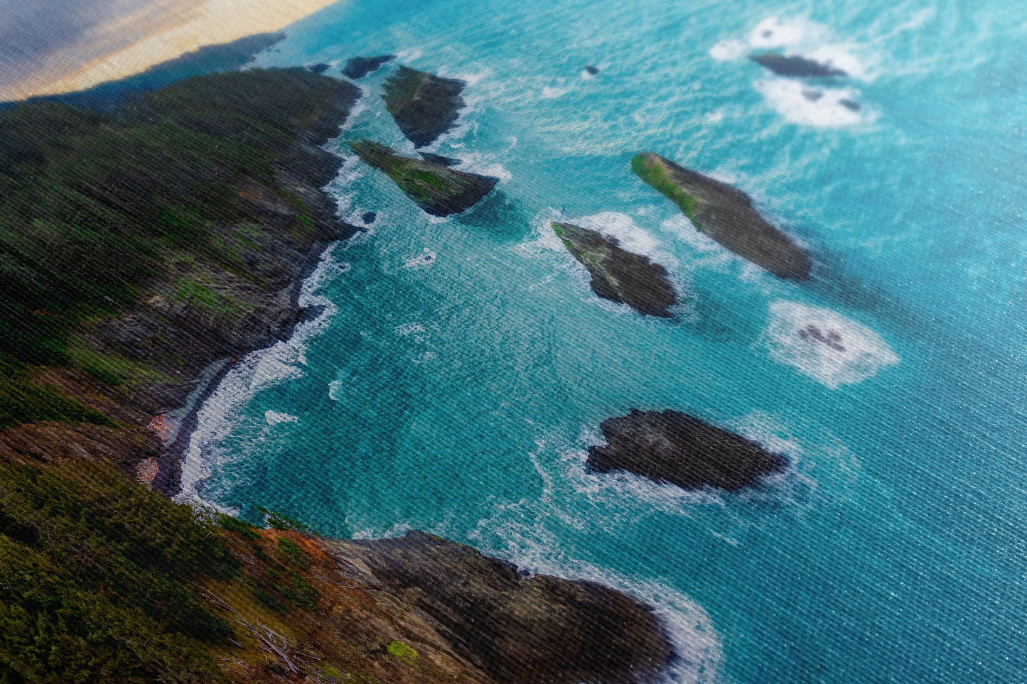 Aerial Oregon Coast Ocean Picture Panorama, Pacific Northwest Nature Photo