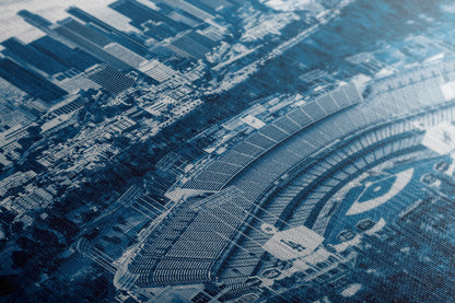 Los Angeles Dodgers Baseball Stadium, LA Skyline Blue Urban Cityscape Photo