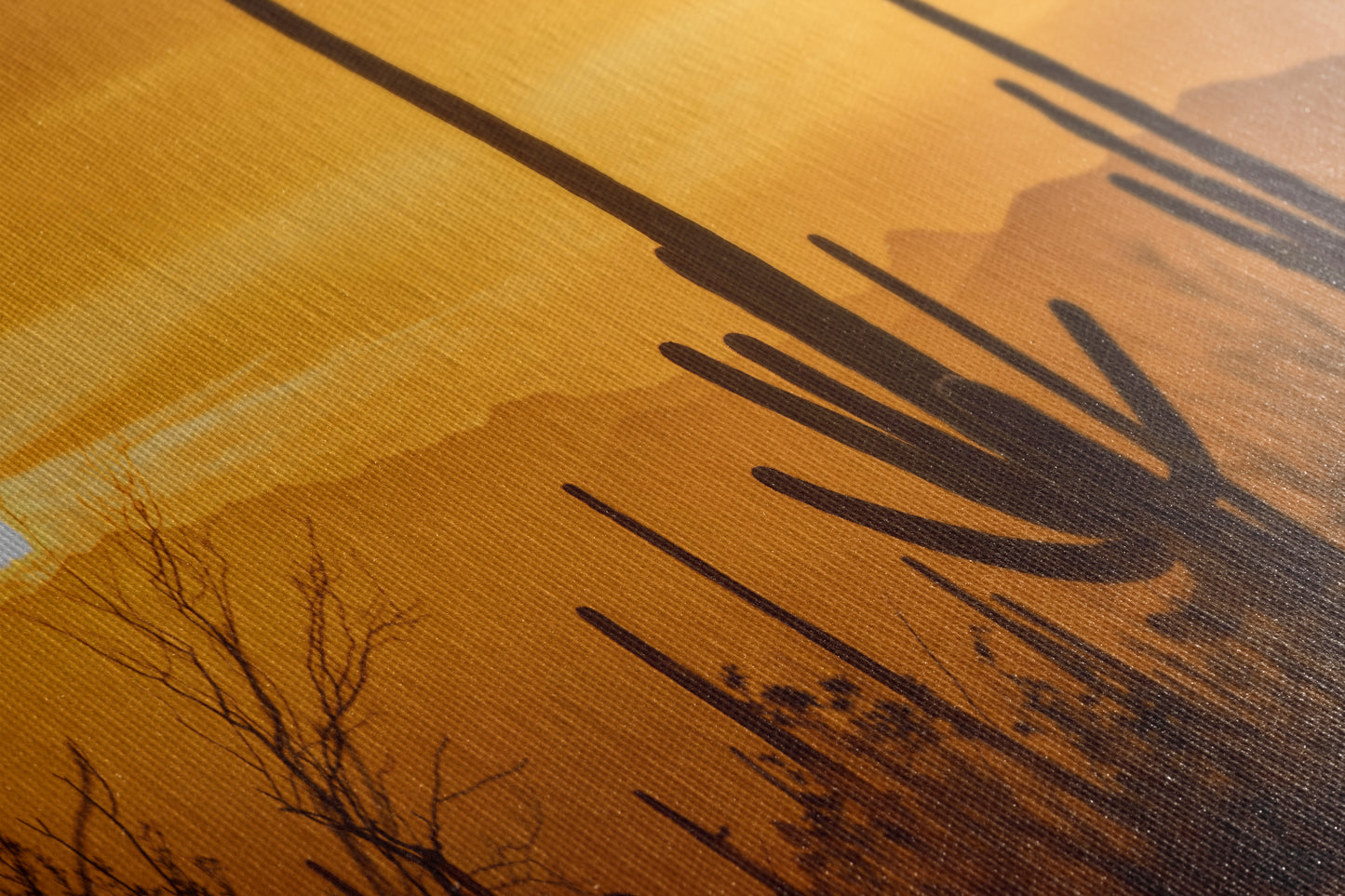 Saguaro National Park Arizona Desert Picture Nature Photo Silhouette, Bohemian Style Relaxation Artwork, Southwestern Sonoran Desert House Decor