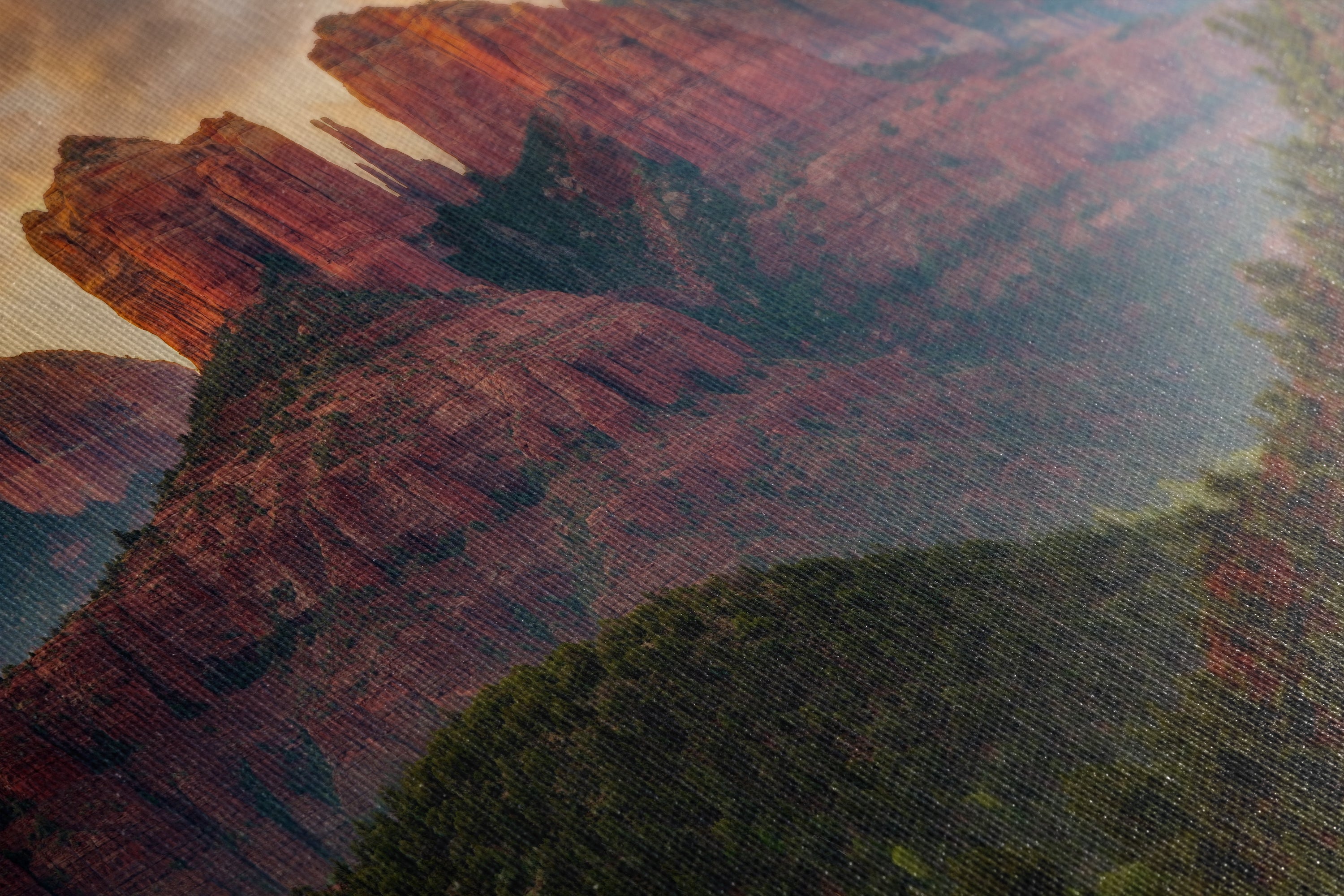 Cathedral Rock, Moody Sedona Arizona Desert Picture Nature Photo Relaxation Artwork for Meditation, Office, and House Decor