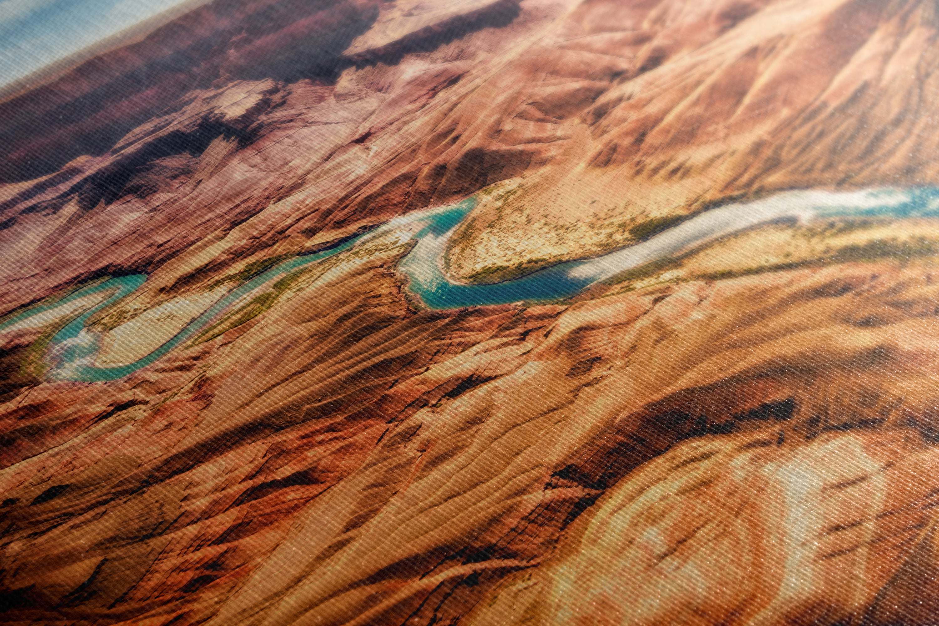 Grand Canyon National Park, Arizona Desert Picture Nature Photo with Colorado River, Bohemian Style Relaxation Artwork for Meditation, Office & House Decor