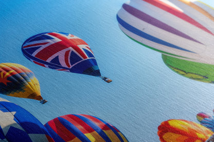 Union Jack Hot Air Balloon Festival Mass Ascension, Albuquerque New Mexico Balloon Fiesta Wall Art, Office, Cubicle & House Decor
