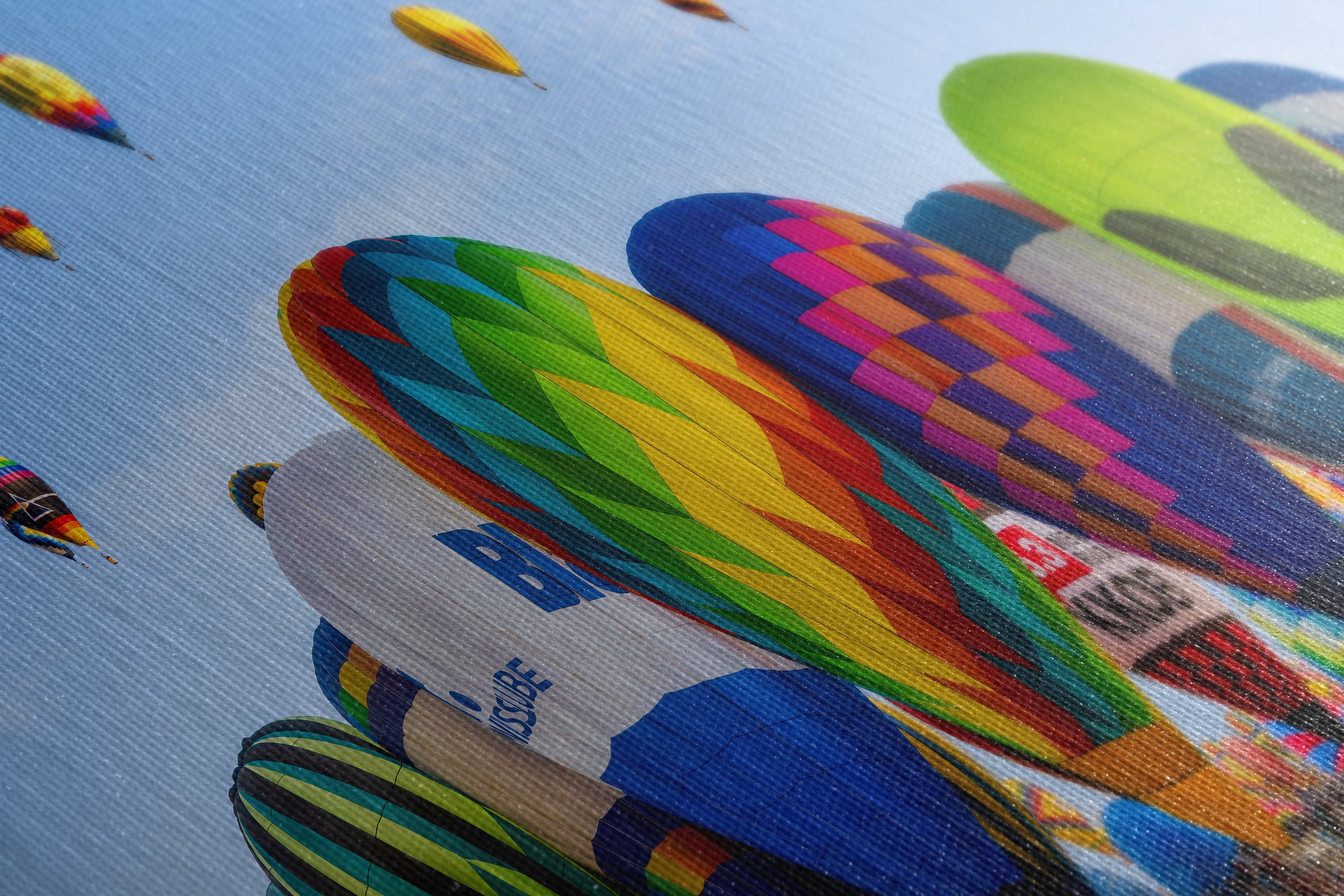 Hot Air Balloon Festival Mass Ascension Panorama Photo Lift Off | Albuquerque New Mexico Balloon Fiesta Wall Art | Office, Cubicle & House Decor