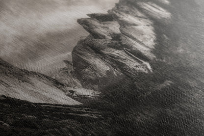 Tunnel View Yosemite National Park Mountain Picture Black and White Nature Photo Relaxation Artwork for Mediation, Office, & House Decor