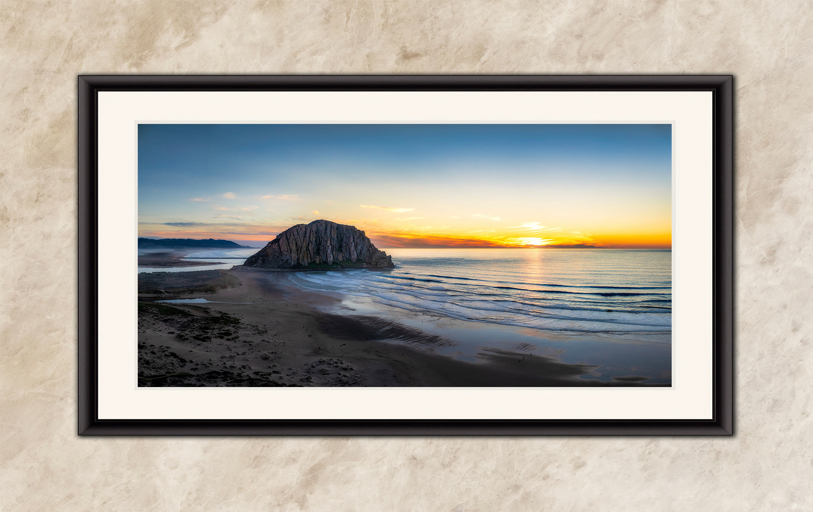 Morro Bay California Coastline Ocean Picture Nature Photo Panorama, Morro Rock Coastal Relaxation Artwork, Dorm Room, Office & House Decor