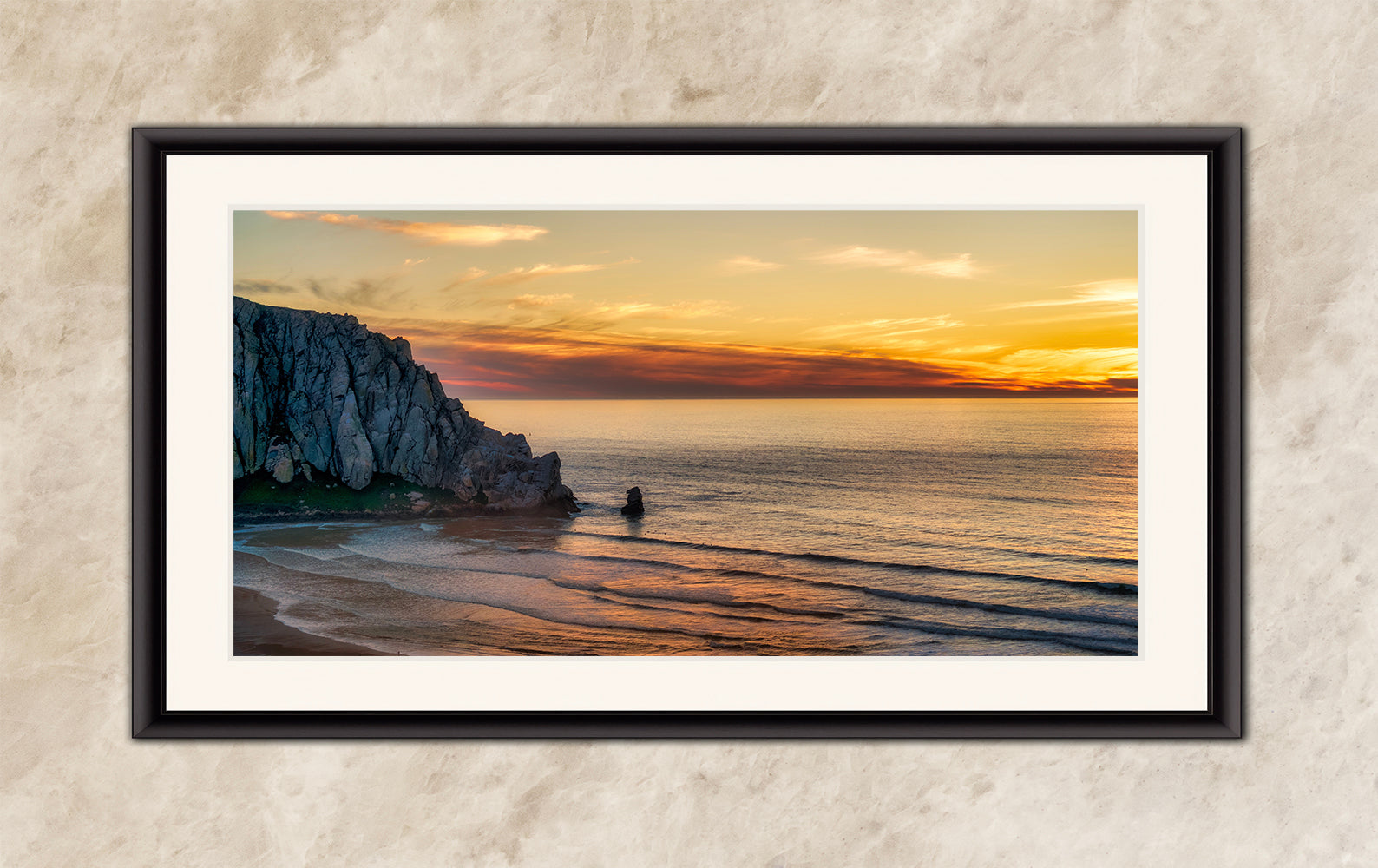 Morro Bay California Coastline Ocean Picture Nature Photo, Morro Rock Aerial Sunset Coastal Relaxation Artwork, Dorm Room, Office & House Decor
