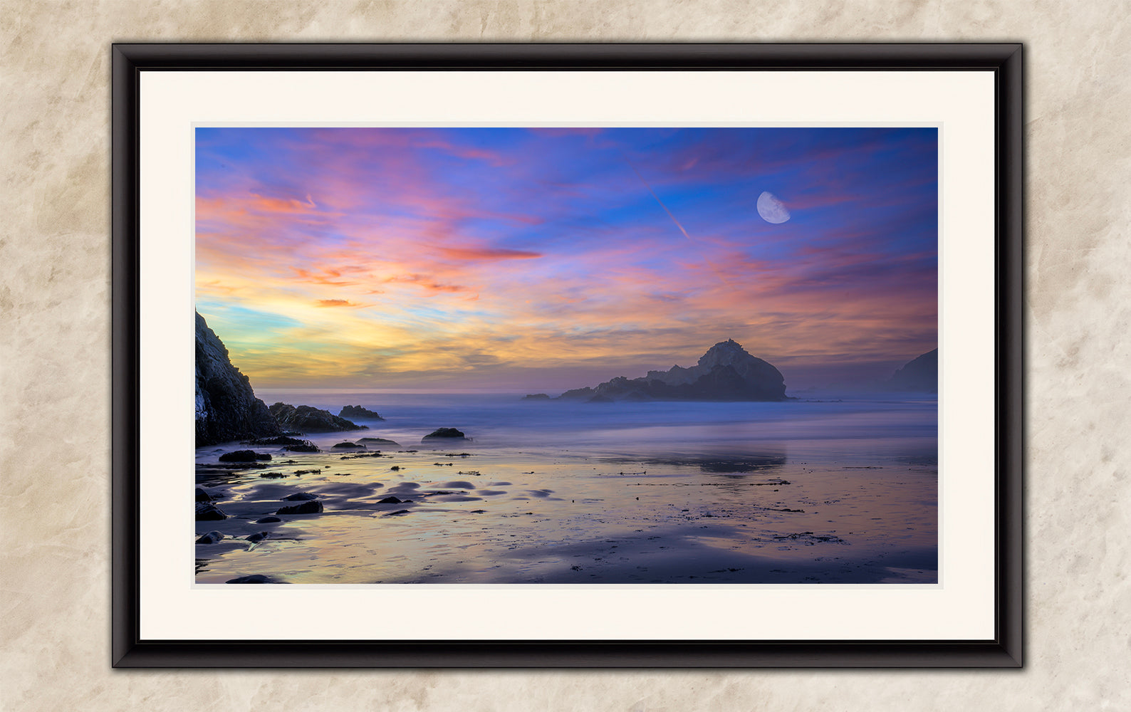 Limited Edition Fine Art Photography California Coastline Ocean Picture, Pfeiffer Beach Purple Sunset