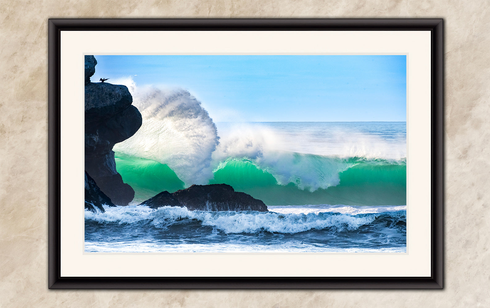 Limited Edition Fine Art Photography Ocean Picture, California Coast Curling Emerald Wave