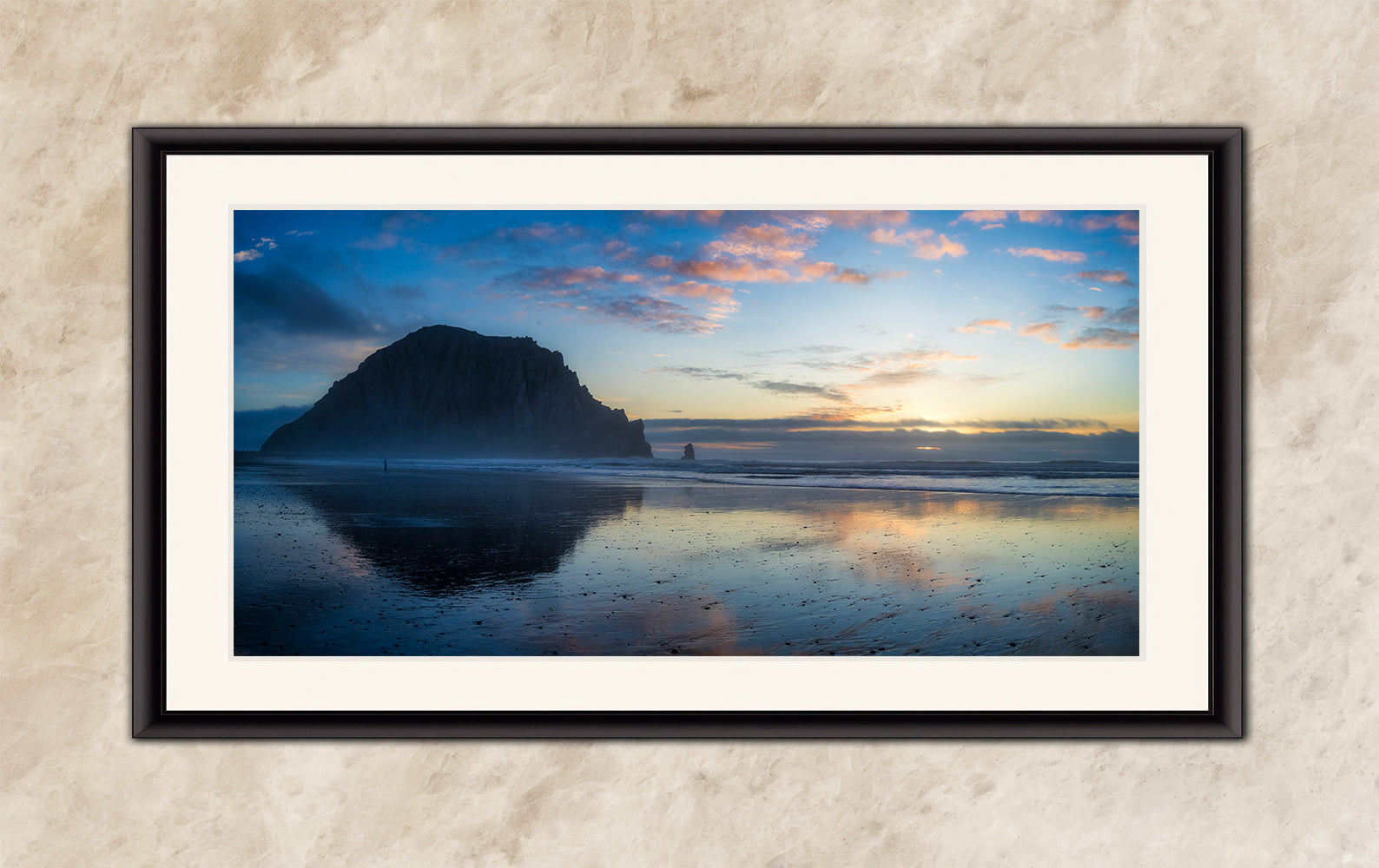 Limited Edition Fine Art Photography, Ocean Picture Morro Rock California Coastline Reflection