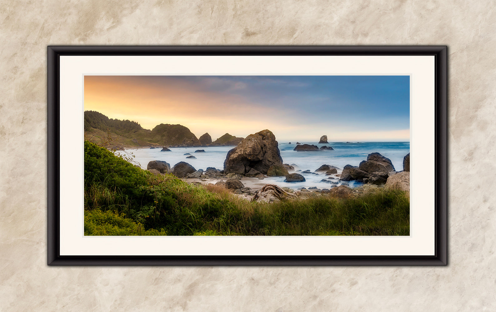 Lone Ranch Beach Oregon Coast Ocean Picture, Pacific Northwest Nature Photo Relaxation Artwork for Meditation, Apartment, Office & House Decor