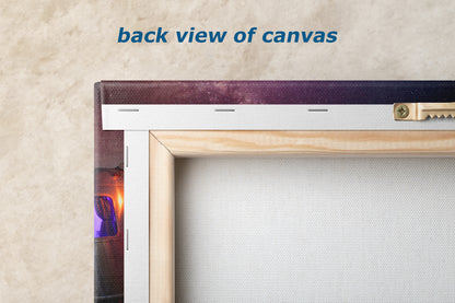 Airstream Travel Trailer Art Night Scene in San Diego, California Campsite Camping Decoration in Canvas, Paper, and Metal Wall Art