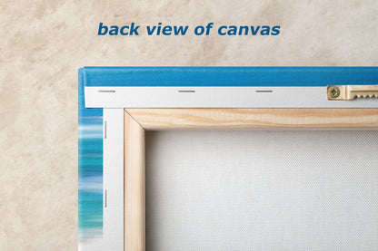 Bright Beach Waves Ocean Picture Impressionist Art Nature Photo, Relaxation Artwork for Coastal Meditation, Office, and House Decor