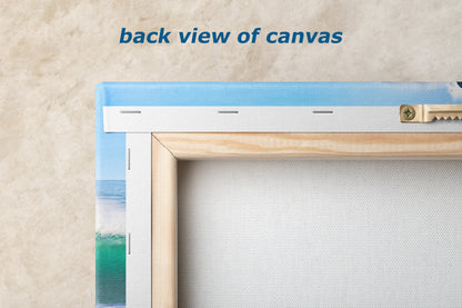 Beach Wave Ocean Picture, California Coastline Nature Photo Wall Decor, Morro Rock Artwork